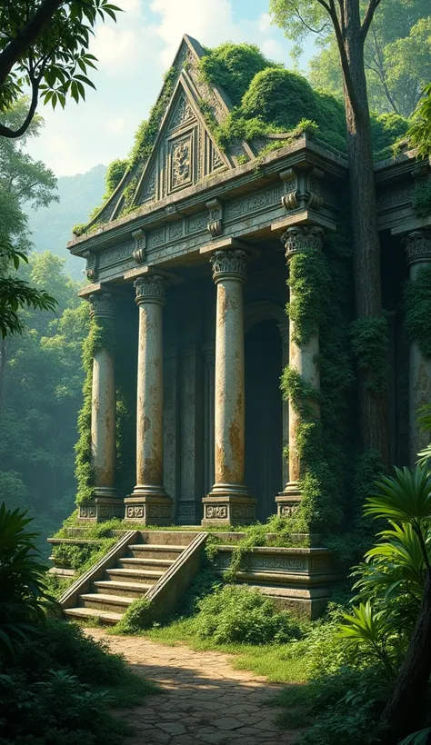 Lost Temple: An ancient temple concealed in a dense jungle, holding untold treasures