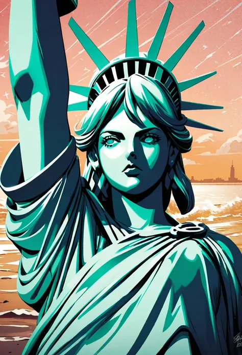 Statue of Liberty with a gun