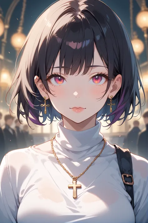 score_9, score_8_up, score_7_up, score_6_up, prsnl3, 1girl, solo, short hair, black hair, jewelry, looking at viewer, necklace, ...