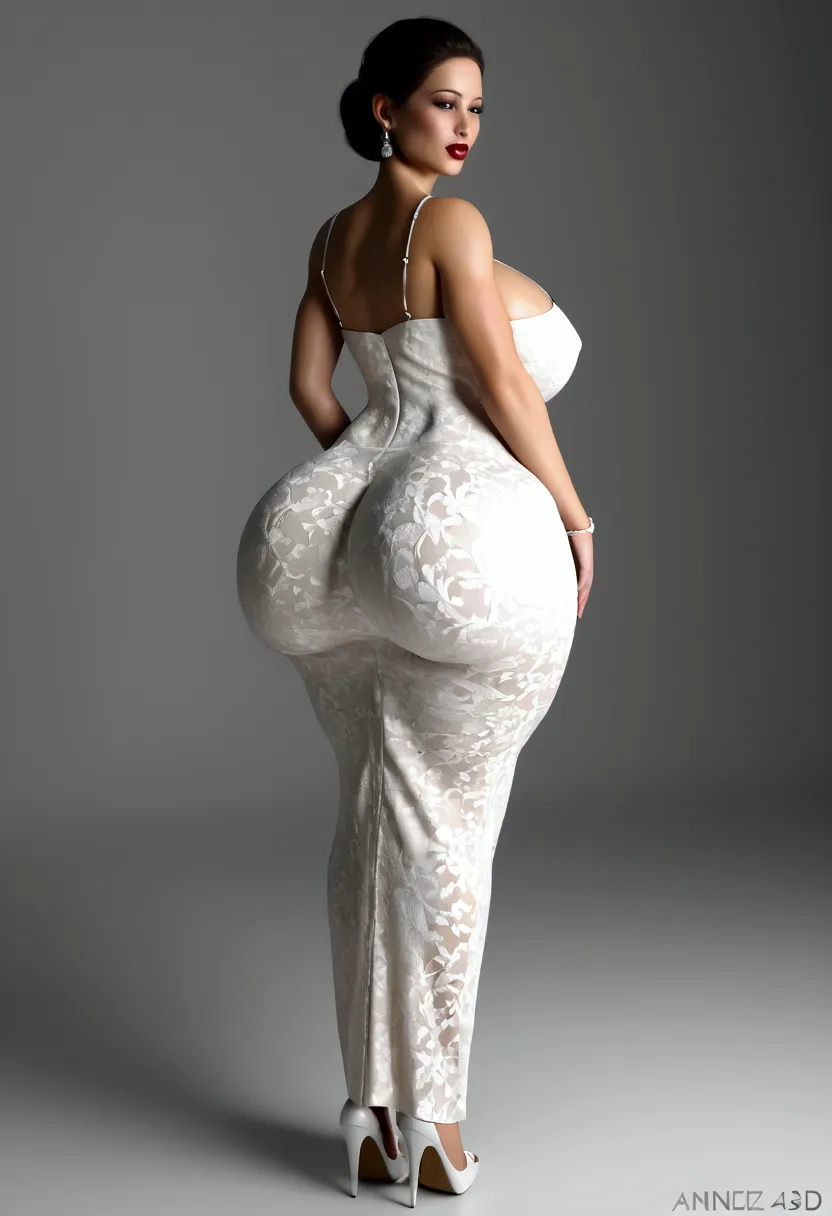 woman with huge breasts and huge ass, 3d