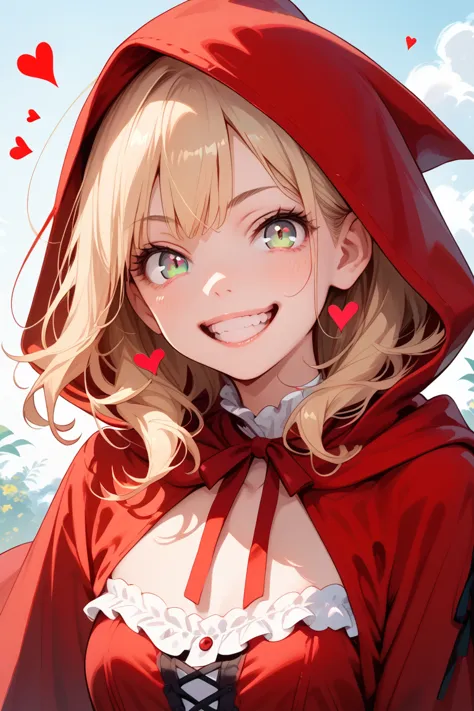 score_9,score_8_up,score_7_up,score_6_up,score_5_up,score_4_up, 1girl,solo,,bulleta,blonde hair,
little red riding hood (grimm) ...