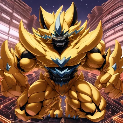 author: Takemoto Arashi, (1 boy), One, Zeraora,  Men, second test, big body, pectoralis major muscles, big bodyсложение,  Beautiful, sexual, Attractive guy, (detailed  глаза), brows, teeth, (masterpiece, High resolution, high quality), 4K, Beautiful shadow...