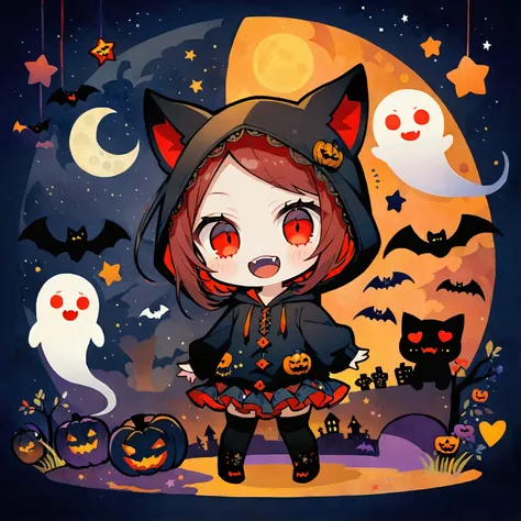 handicraft artwork,patchwork,cloth,button,felt fabric,embroidery thread,handicrafts with a warm and gentle atmosphere,(halloween...