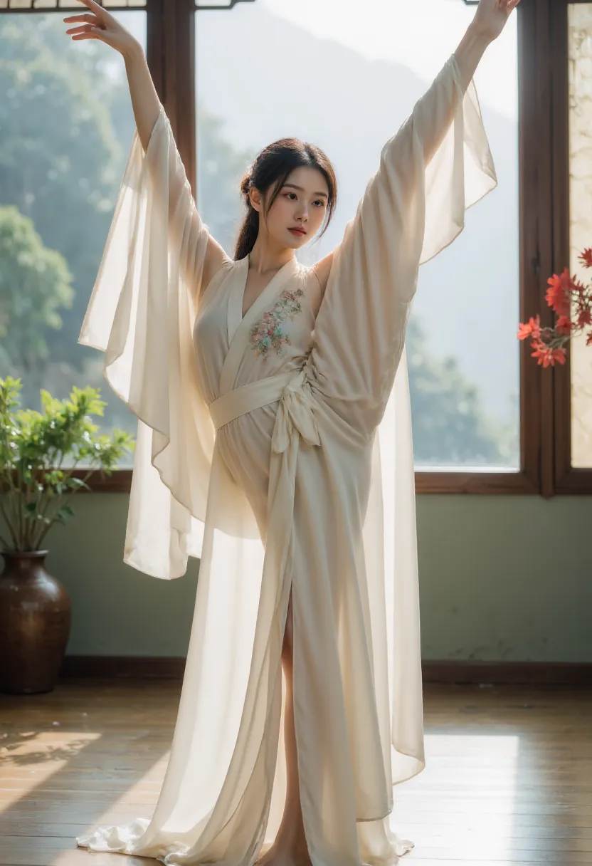 standing split，hanfu