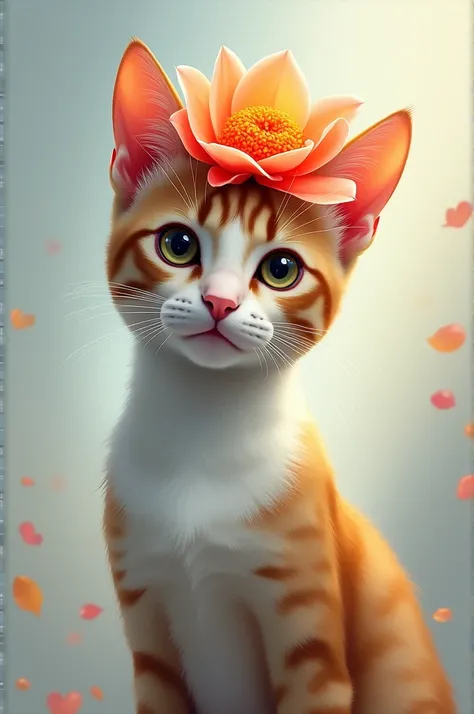 Cat with flower painting