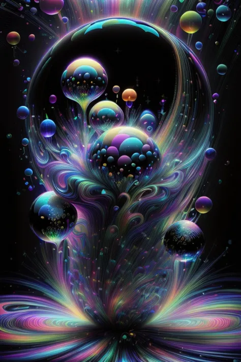 an image of light emerging from colors in a psychedelic dream, shimmering glass morphing out of colors, trippy vibrant colors, p...