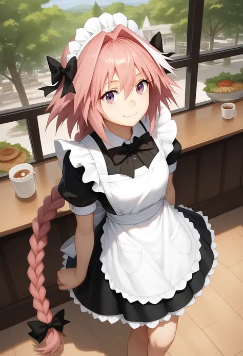 (masterpiece:1.2), super detailed, illustration, absurd,  astolfo,  long braids ,  ,  purple eyes,  hair between your eyes,  str...