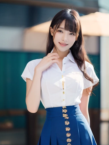 full body shot   、8k, masterpiece,  raw photos,   best quality, realistic,   elegant light blue suit wearing hi-res cg unity 8k ...