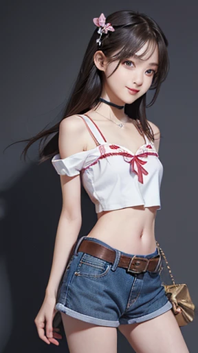 smile、Japanese, high school girls, (((flat chest))), (flat chest:1.1),Perfect Face, , two girls、Beautiful big eyes,twins, Masterpiece,Best quality,offcial art,Extremely detailed Cg Unity 8K wallpaper, 2girls, cute female , yuri, hair adornments, Short shor...