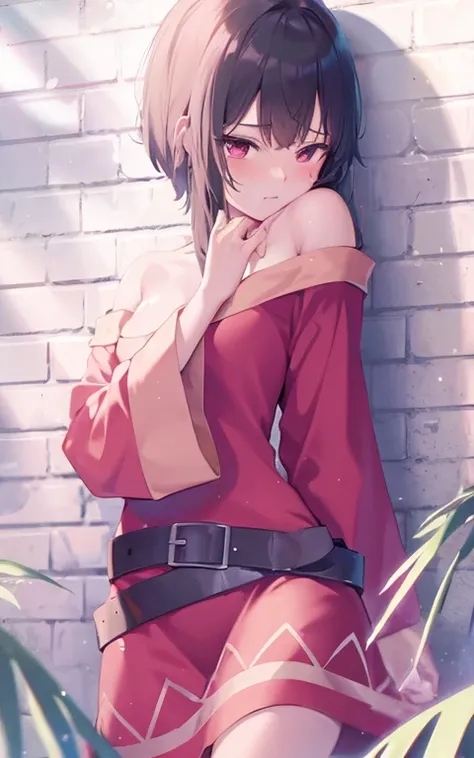 megumin, off clothes, thighs visible