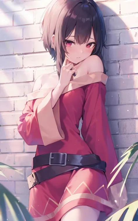 megumin, off clothes, thighs visible