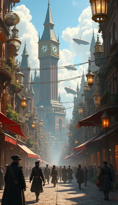 Steampunk City: A technologically advanced city with a Victorian aesthetic.