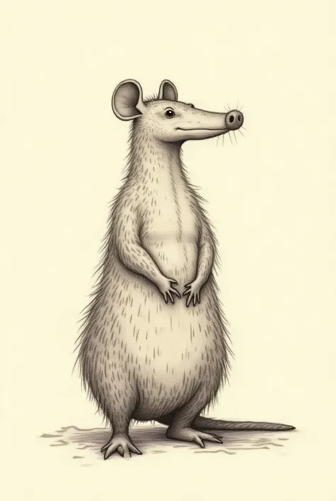 vintage sketch with high detail of a Aardvark standing