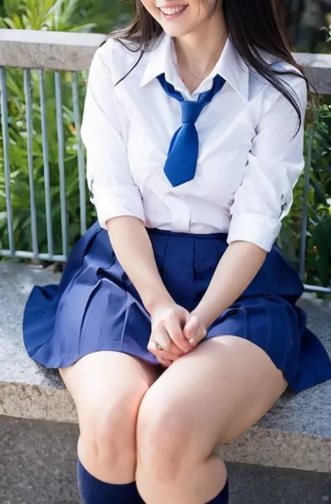 japanese girls、teenage girls、  perfect body type 、transparency、  discrete breasted 、 school uniform 、 navy blue tie 、  navy blue...