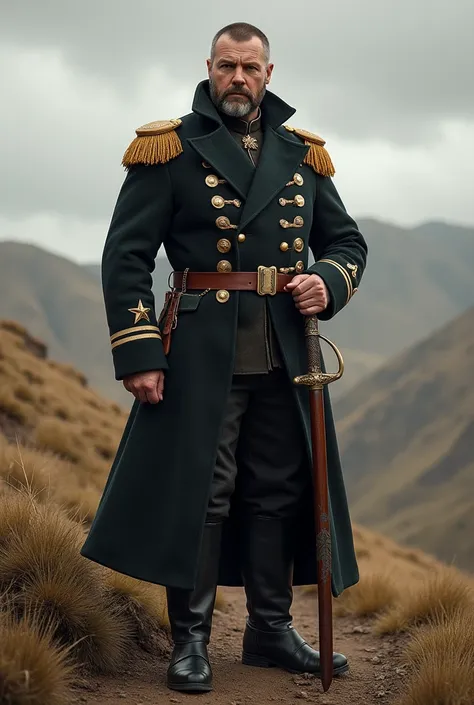 Russian soldier of the 19th century in full height