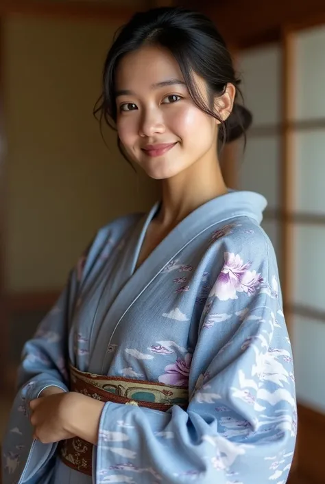 1.	Base Prompt:
「 traditional Japanese yukata 、 The texture is slightly rough and feels like cotton or linen 。 woven pattern visible 、 with a light floral pattern and traditional colors 、 women wearing traditional Japanese yukata （ navy blue, purple, etc. ...