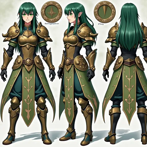  Full size image ,  clothes , from head to toe,  in profile and in front of , young girl, 21 years old,  female anime character , strong,  sexy and with armor ,  armor based on his animal spirit, warrior, FIGHTER,  with metal armor , full body armor,  armo...