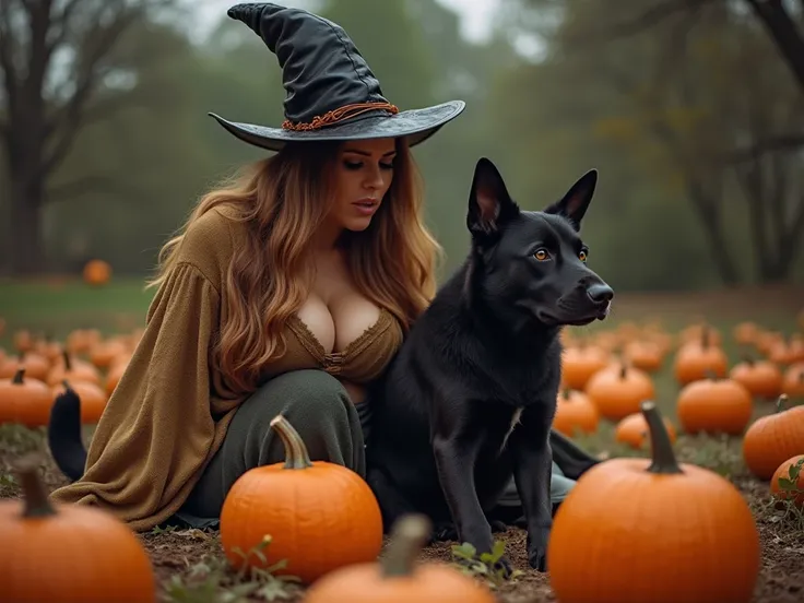 After a sexy Halloween witch catches a man trespassing through her pumpkin patch, she casts a spell to transform him into a subservient doggirl. The man howls in pleasure and pain as his ears become canine, a tail grows out of his rear, his hands turn to p...