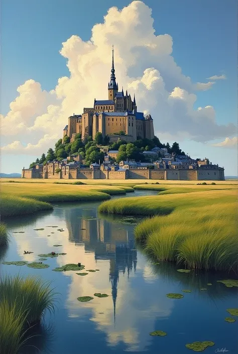 masterpiece，Paintings that look like masterpieces ，Impressionist-inspired 、 Mont-Saint-Michel