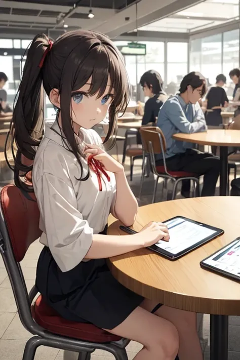  masterpiece。Best Quality。 detailed。 dynamic composition throwing pillows。 Dynamic Angles。 Japanese anime style 。whole body。beautiful girl。Third grade of junior high school in Japan。

Clothes are characteristic Japanese high school uniforms 。Tablet PCs and...