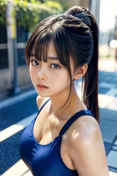 (8k,  RAW Photos, Best Quality, masterpiece:1.2), (   professional photography , full color,     is a girl who did studio level color grading   ), ( High end fashion magazine Gravure Quality ), close, break,  1 girl,(The perfect long ponytail:1.1), Crying ...