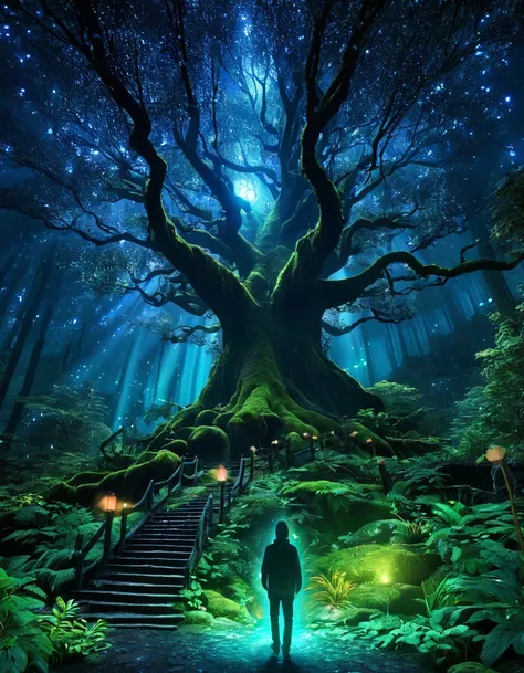  supernatural beings 、 Meet micros detailed ,  dive into a magical fantasy world {x} Magical Forest within a digital interface, . マイクロの詳細な,  surreal pictures,  bright color, 16k