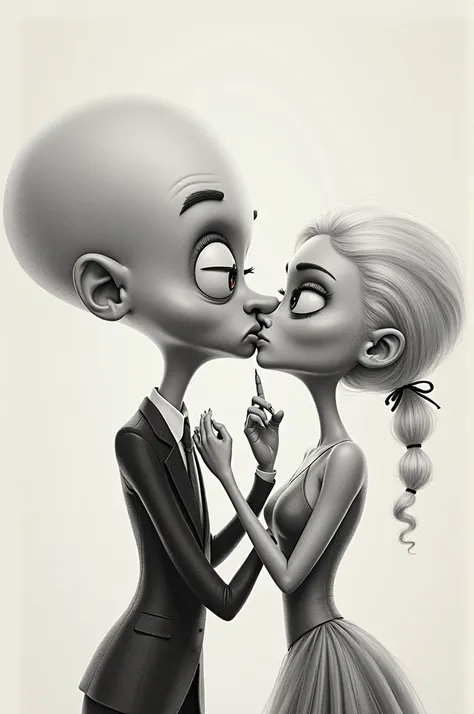 Draw Megamind kissing with a penis