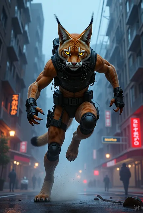 Make a furry spy lynx 