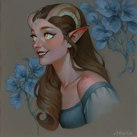 score_9, score_8_up, score_7_up, score_6_up, mulanxlp, hyper detailed, gouache painting:1.5, (a cute tiefling girl and her mothe...