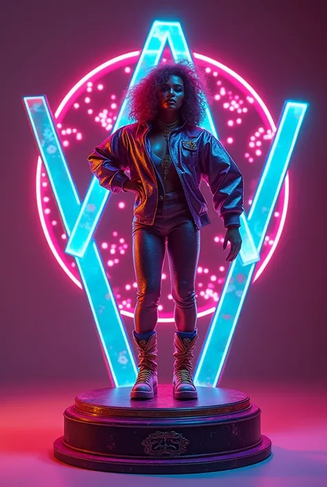  Create an image of a trophy for an award called "funk rave trophy "  in honor of the song by Anitta . 

Emphasize the name of the trophy and the elements and characteristics of the Funk Rave music video