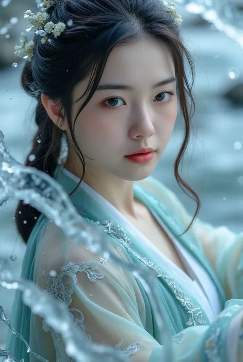 1 girl (extremely beautiful face, Dilraba Dilrmurat), hanfu,realistic,
(Masterpiece, high quality, best, official art, beautiful and beautiful, long-term contact:1.2),smooth movement,charming patterns,
1 girl,jade eyes,long black hair,
Portrait,alone,upper...