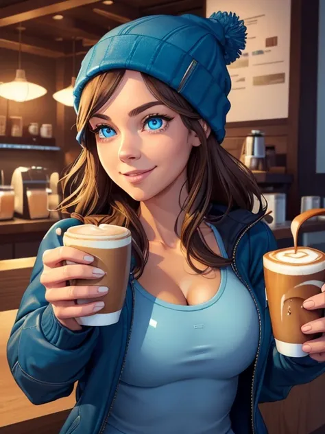 (masterpiece:1.2), best quality, high resolution, unity 8k wallpaper, (illustration:0.8), (beautiful detailed eyes:1.6), extremely detailed face, perfect lighting, extremely detailed CG, (perfect hands, perfect anatomy), 1girl, solo, long wavy brown hair, ...