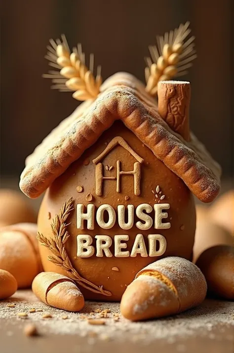  Create a 3D LOGO  "House bread "  WITH DESIGNS OF DELICIOUS HOMEMADE BREADS