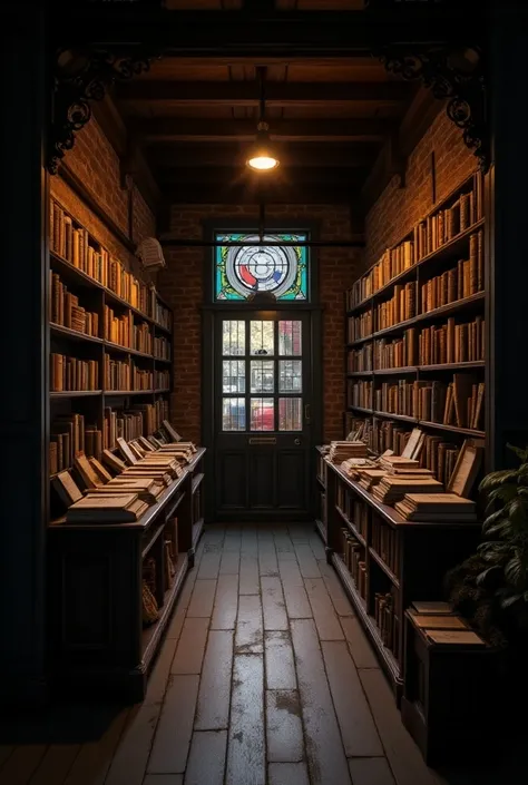  A simple bookstore in the heart of Rothesay , dating from the 19th century .  The dark wooden walls , worn out by time,  are adorned with shelves filled with dusty volumes, each telling a unique story.  The soft light that enters through the colored glass...