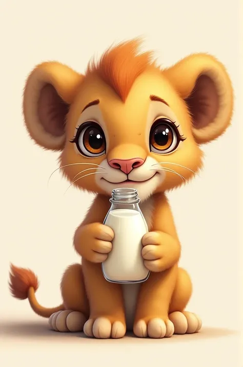 A lion puppy and a lion puppy with a milk bottle