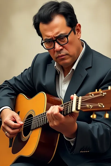 Gustavo Petro playing guitar