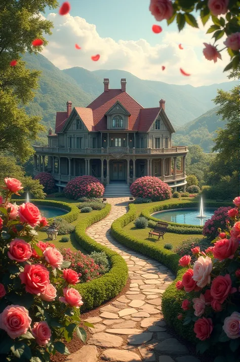 My dream house. With lot of rose around 