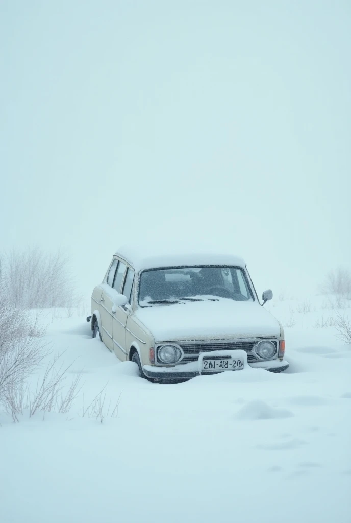 A car under the snow where in El Capo at the top it says Natalia