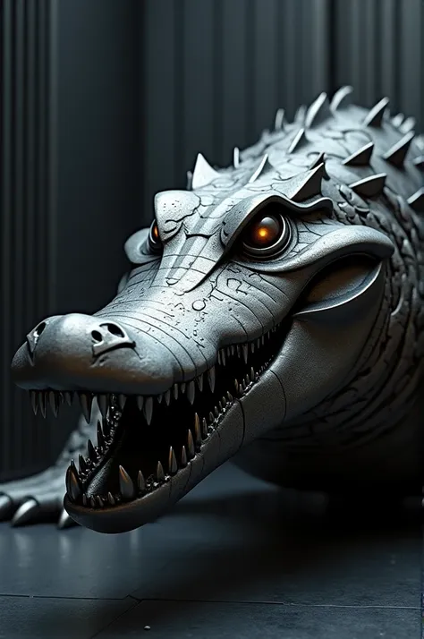 3D design of an alligator head made of metallurgical 