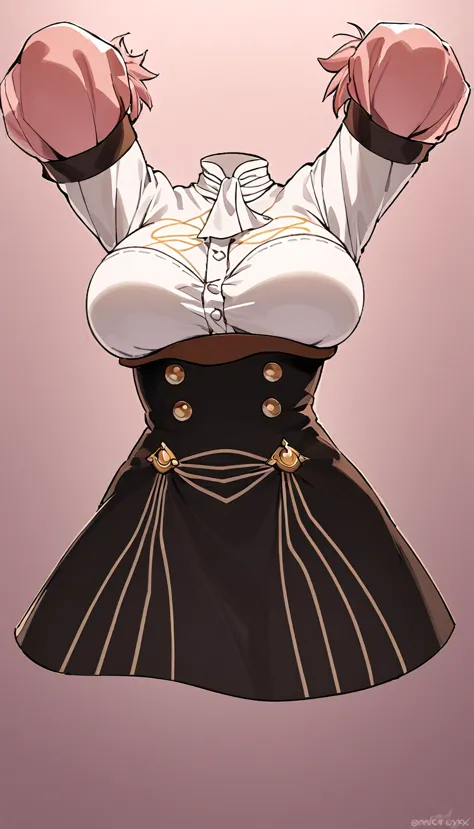 hilda valentine goneril, white blouse, black skirt, garreg mach uniform, masterpiece, large breasts, invisible body, no humans, ...