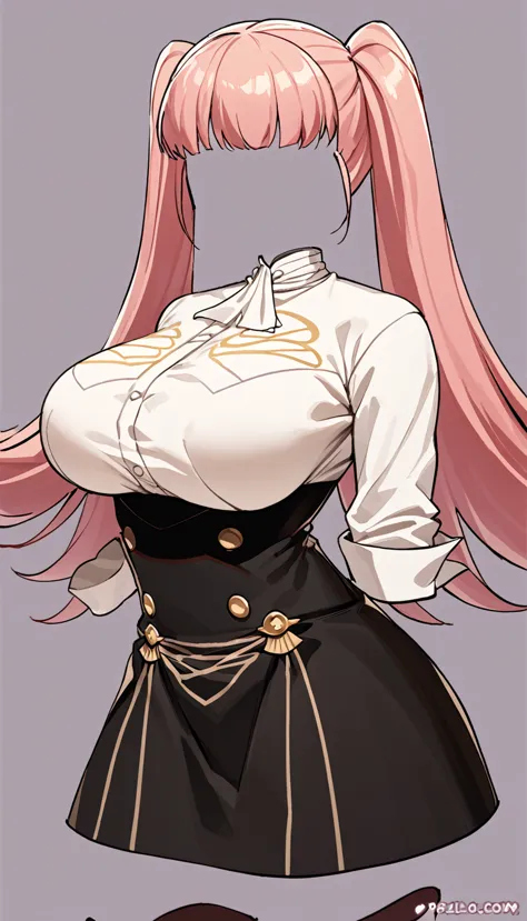 hilda valentine goneril, white blouse, black skirt, garreg mach uniform, masterpiece, large breasts, invisible body, no humans, ...