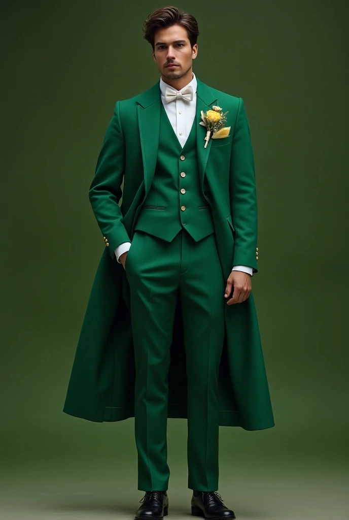 Marriage costume coat pant green calor
