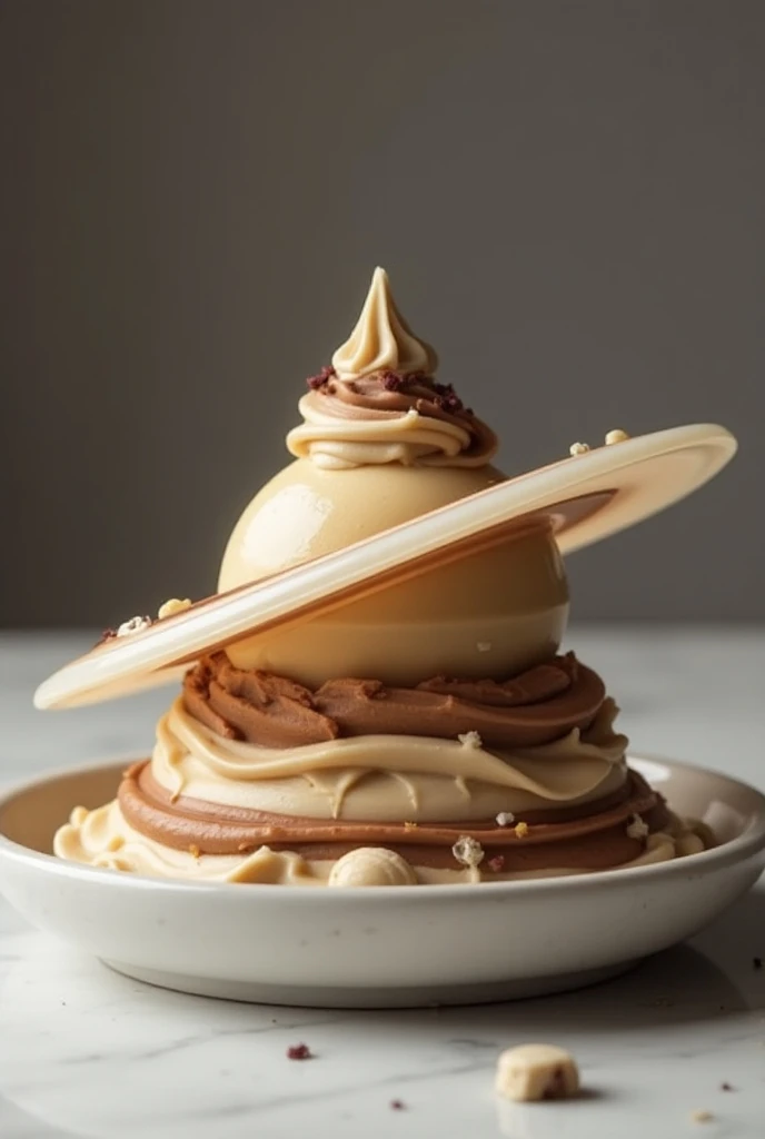 Create an ice cream shaped like the planet Saturn