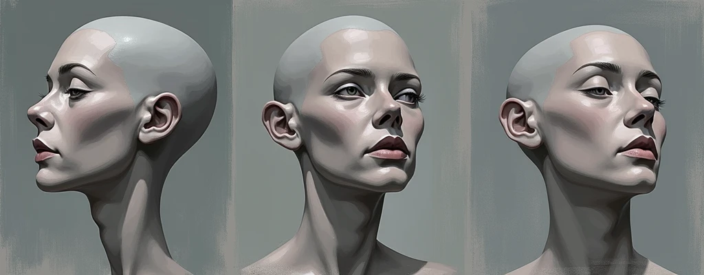 Create a series of illustrations that represent the face in a simplified way the morphology .   that focus on teaching in the simplest way how to paint the morphology of the planes of the face. which emphasizes soft brushstrokes with contrasting tones on t...