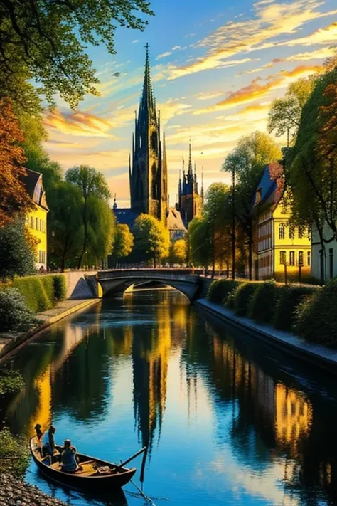 masterpiece，Paintings that look like masterpieces，Impressionist style，German cityscape