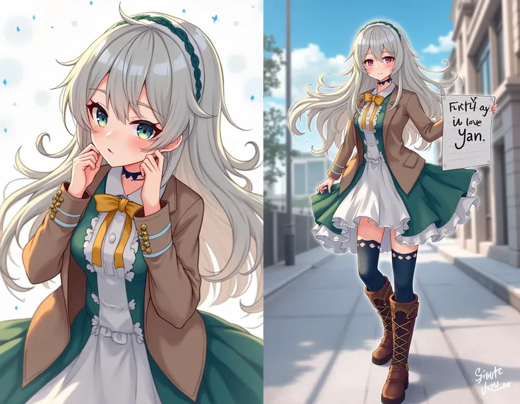  Firefly has silvery blond hair with a turquoise hue that reaches the waist.  Her hair is often portrayed with a slight wave , giving an ethereal and delicate air .

eyes:  Her eyes are a mesmerizing mix of deep blue and sunset pink ,  reflecting both her ...