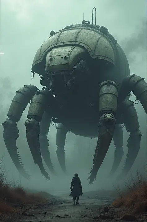 Mechanical Beast of Burden: An enormous centipede-like horror, and segments resembling tank treads, capable of silent movement through a haunted landscape.      Please modified this prompts to normal nature image prompts where An enormous centipede-like ho...