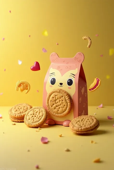 Biscuits packaging interesting shape and cute design which can catch people’s attention easily 
