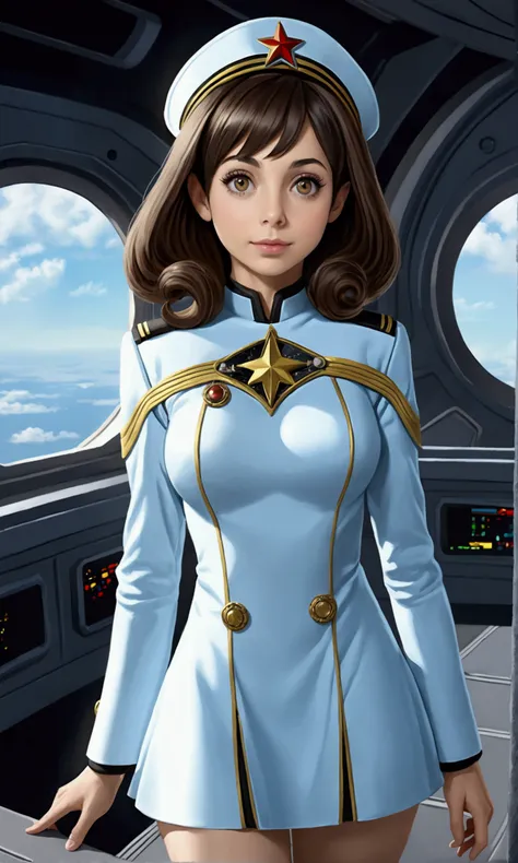 Cristin Milioti (sexy star fleet minidress uniform, 60s scifi hairdo) is on the bridge of the enterprise, an Alien energy has opened a portal to a medieval fairy tale dimension large and inviting
