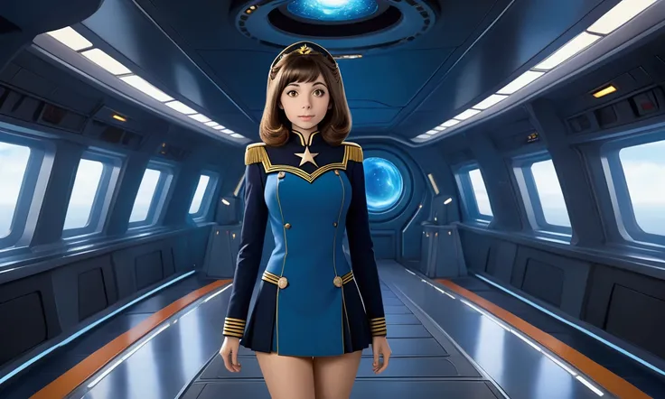 Cristin Milioti (sexy star fleet minidress uniform, 60s scifi hairdo) is on the bridge of the enterprise, an Alien energy has opened a portal to a medieval fairy tale dimension large and inviting
